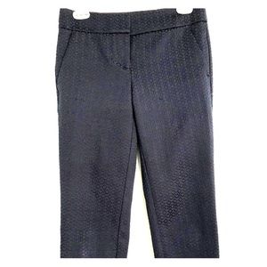 LOFT Petite navy blue pants with geometric pattern